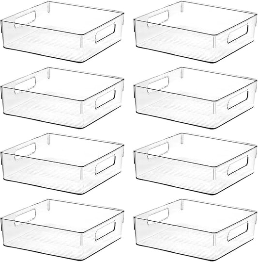 Clear Plastic Storage Bins, Home Bathroom Laundry Room Freezer Refrigerator by ShelfShaper