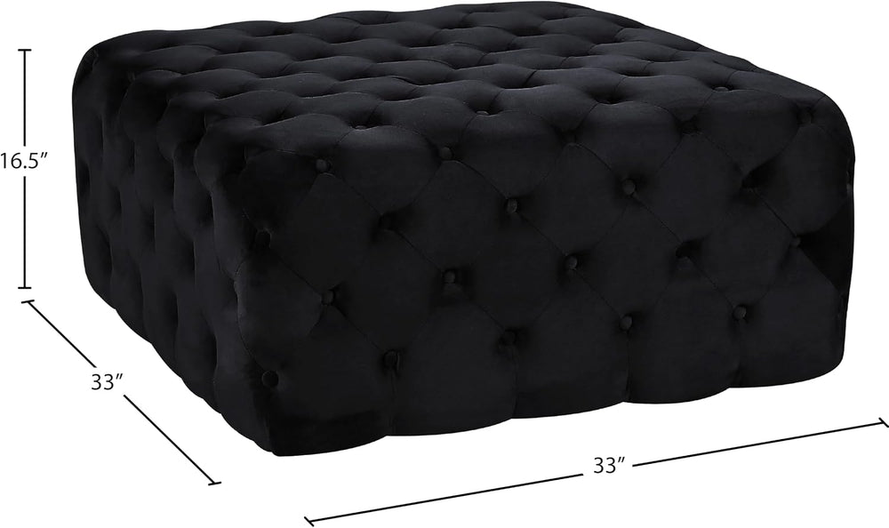 Meridian Furniture Ariel Collection Modern | Contemporary Black Velvet Uphols...