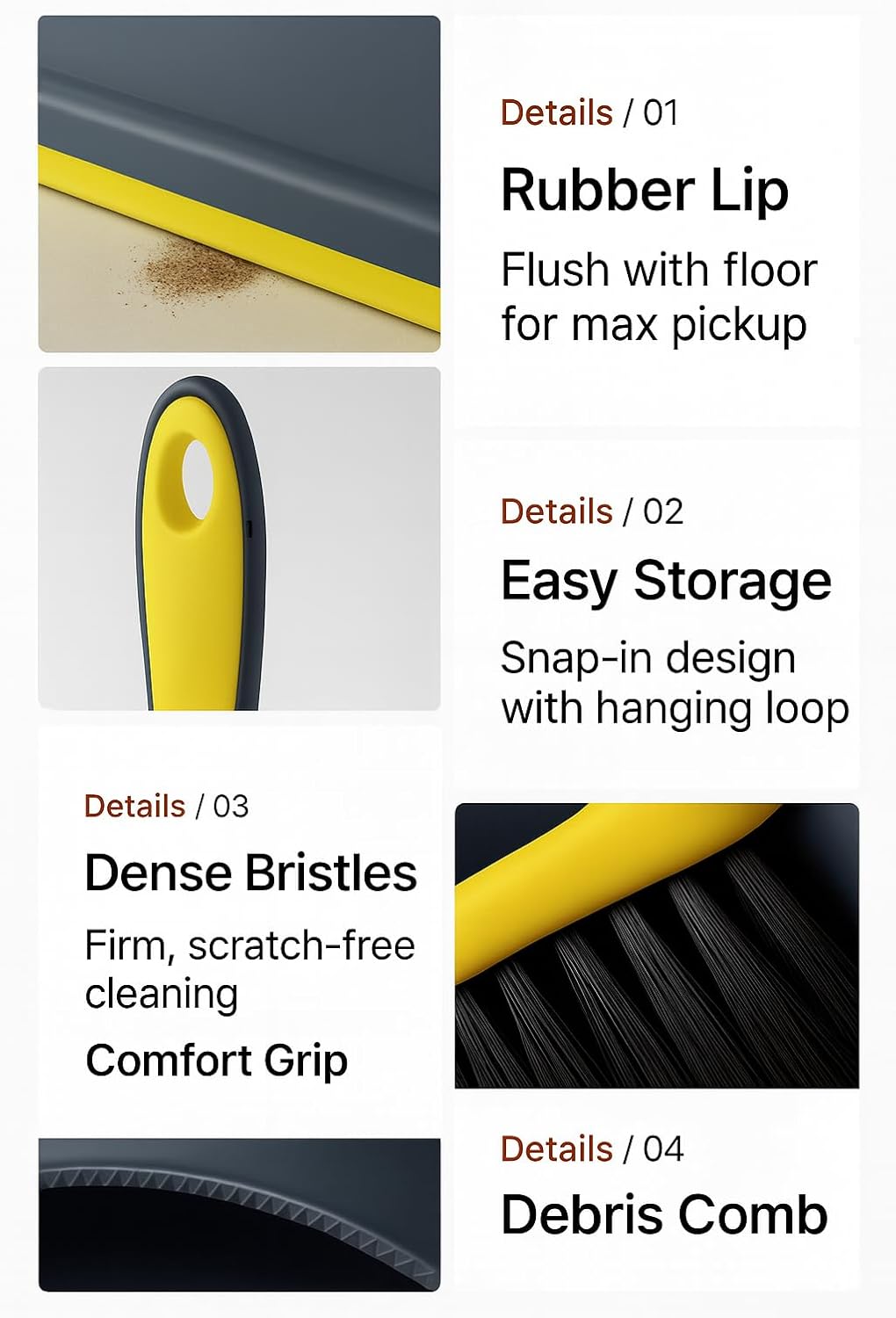 Dustpan and Broom Set Small – Mini Handheld Dustpan and Brush Combo for Home, Desktop, Sofa, Cat Litter, Car, Camping & Small Space Cleaning