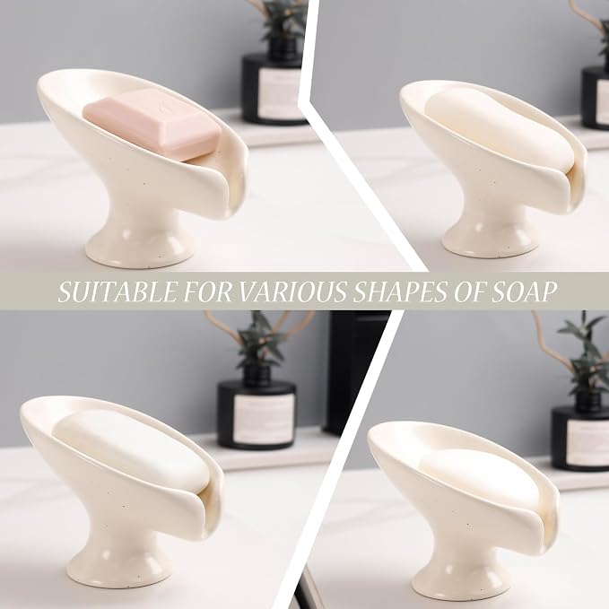 Soap Dish, Self Draining Bar Soap Holder - Image 8