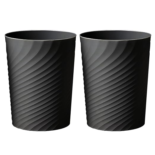 2 Pcak Small Bathroom Trash Can 1.8 Gallon Waste Basket Garbage Can by HOLTPHILI