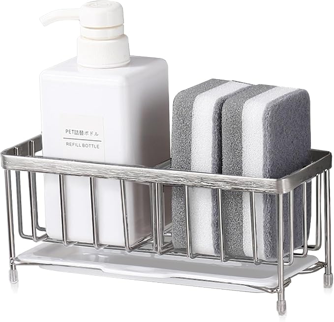 Kavciva Sink Caddy Sponge Holder, 304 Stainless Steel Dish Brush Holder by KVACIVA
