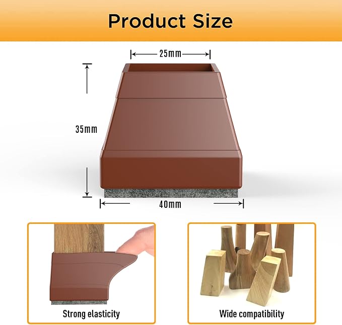 Square Chair Leg Protectors for Hardwood Floors - Image 5