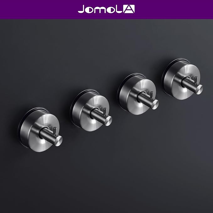 JOMOLA Brushed Stainless Steel Shower & Bathroom Hooks - Image 2