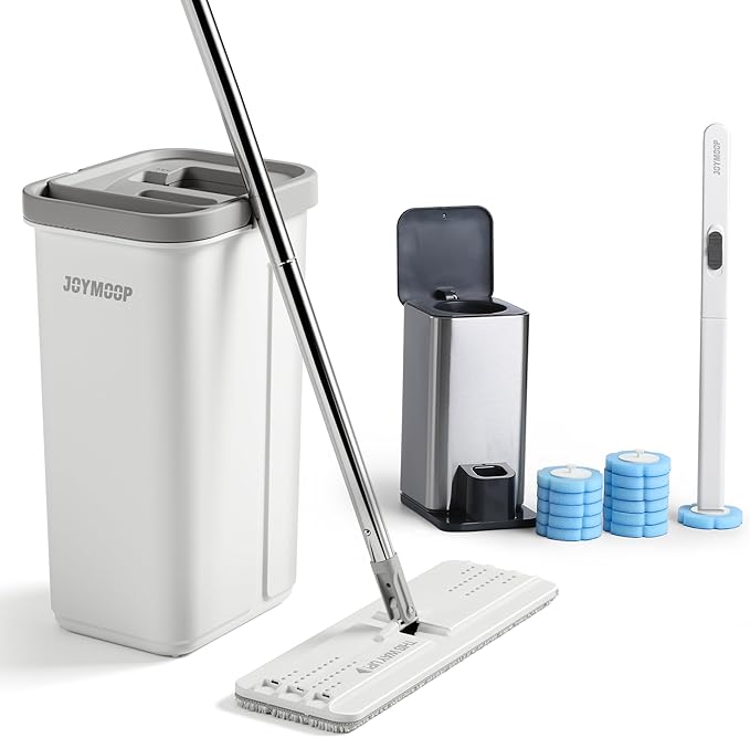 JOYMOOP White Flat Mop & Bucket by JOYMOOP