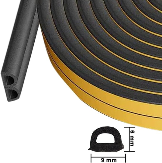 Weather Stripping Seal Strip Tape, Doors Windows Frame Self Adhesive D Type - Image 2