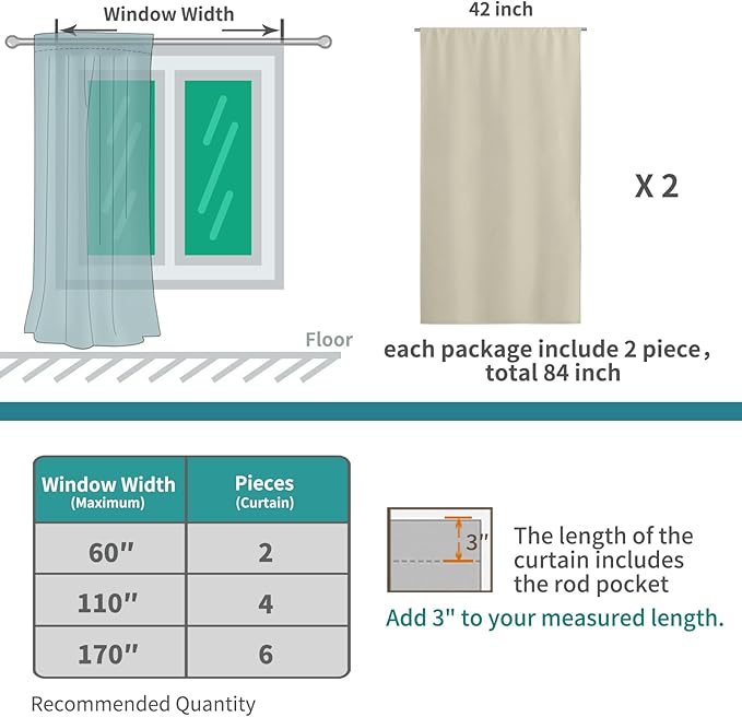 BGment Short Blackout Curtains 36 Inches Length - Image 6