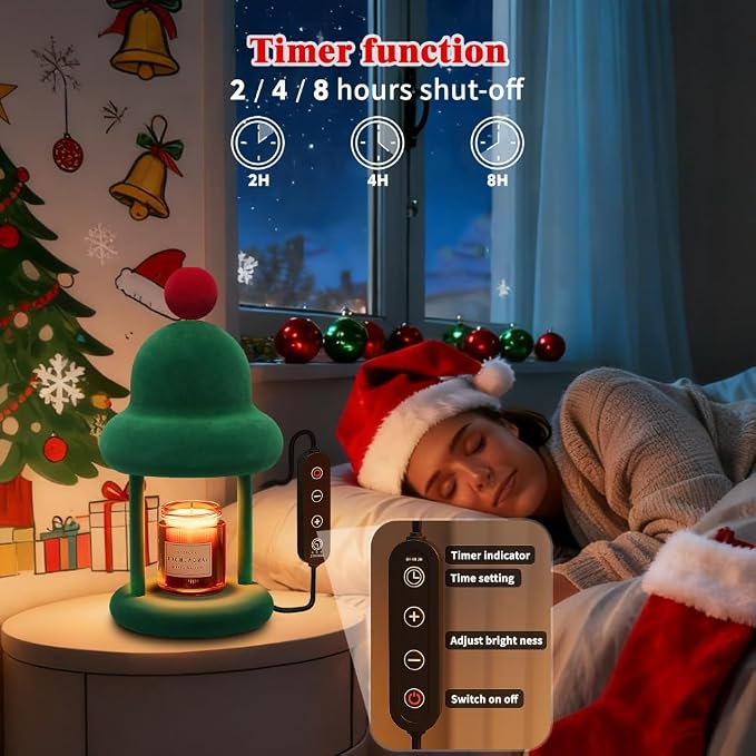 Fuzzy Candle Warmer Lamp with Timer, Dimmable Wax Warmer Lamp, Candle Melter - Image 5