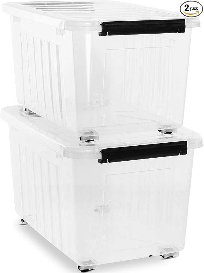 Citylife 54 QT Clear Plastic Storage Bins by CitylifeHomeOrganization