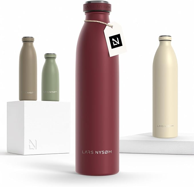 LARS NYSØM Stainless Steel Insulated Water Bottle 12oz 17oz 25oz 34oz 51oz | by LN