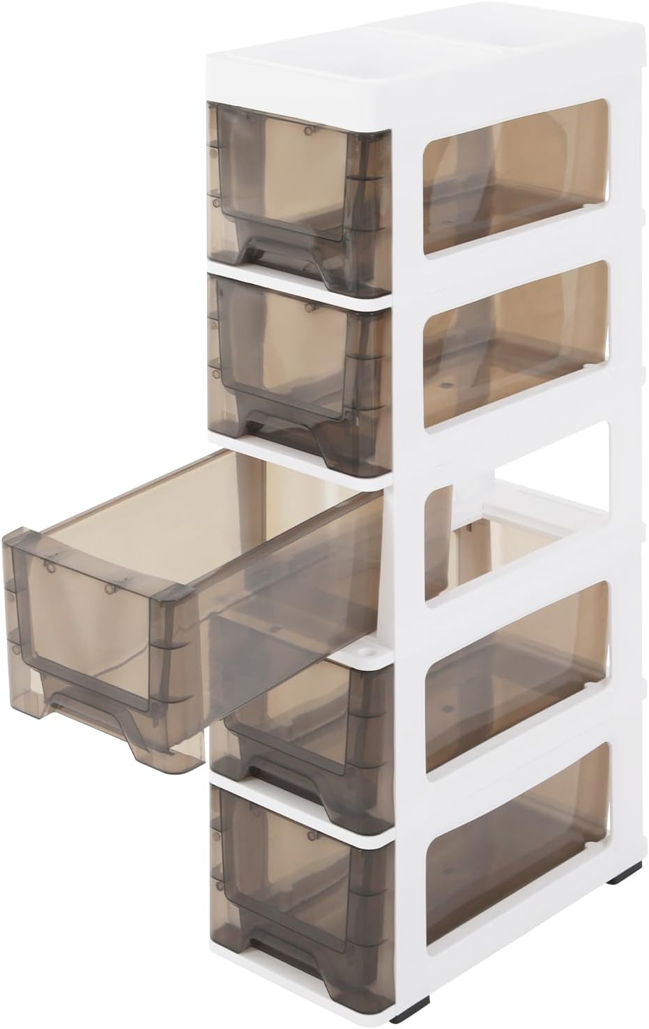 5 Drawers Storage Cabinet, Floor Standing Cabinet with Top Notch Storage Spac...