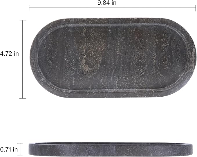 Natural Marble Tray, Oval Vanity Decorative Tray - Image 3