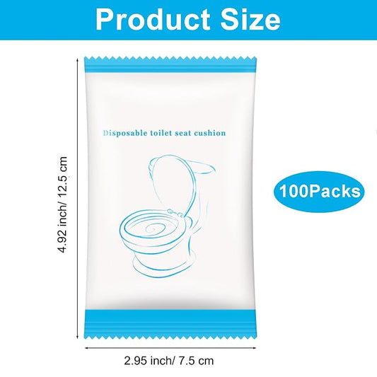 100 Pack Disposable Toilet Seat Cover Waterproof Non-Woven Fabric, Disposable - Image 2