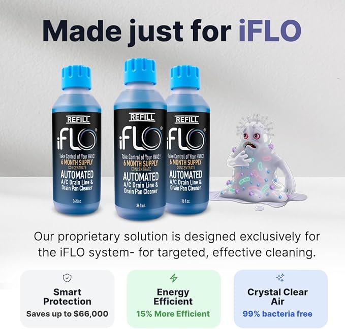 iFLO® Smart A/C Drain Line Cleaner and Drain Pan Cleaner Cartridge Concentrate - Image 4