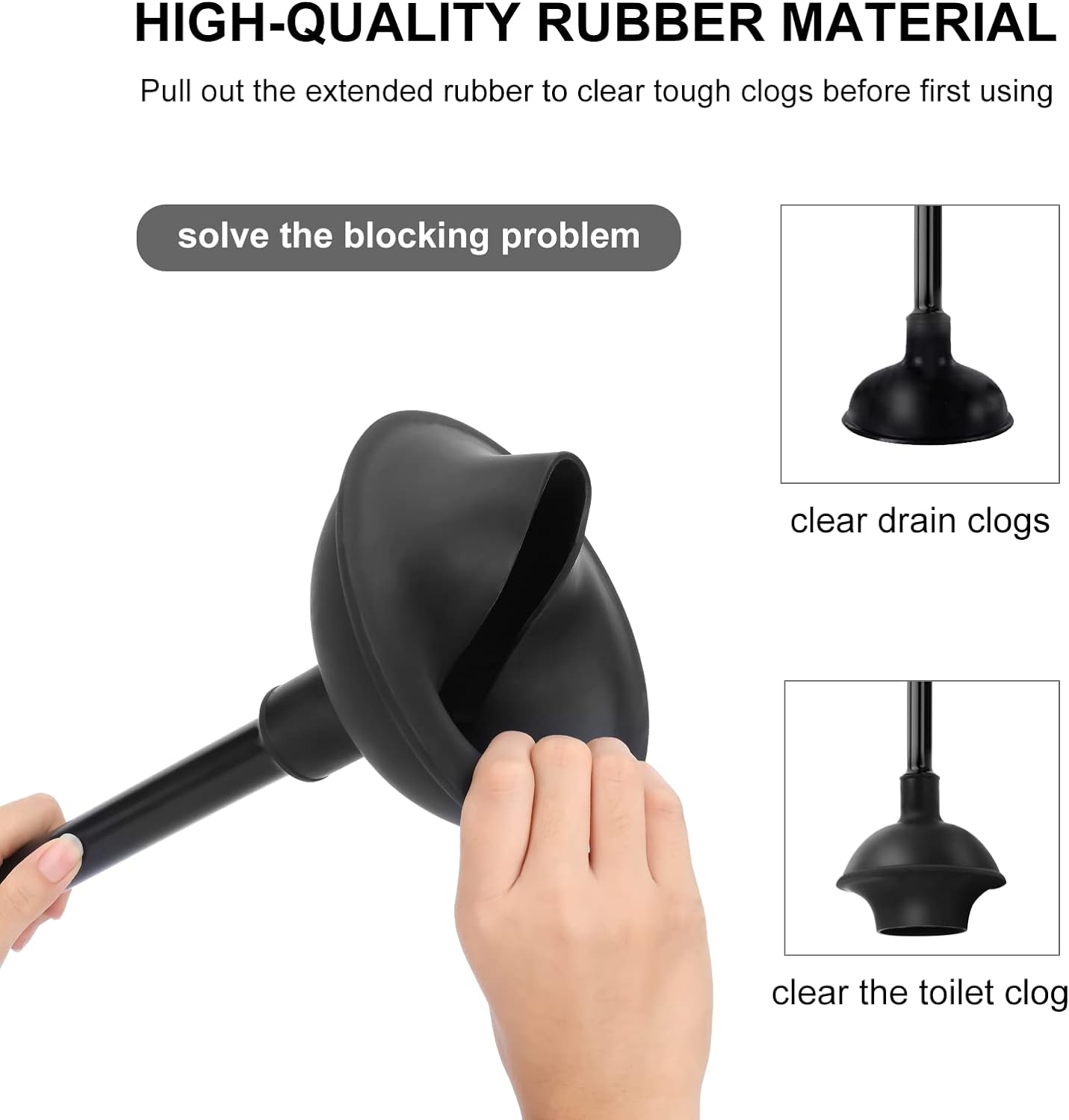 SetSail Toilet Brush and Plunger Set, Semi-Hidden Toilet Plungers Heavy Duty Toilet Bowl Brush and Holder for Bathroom Toilet Plunger and Brush Set for Deeply Cleaning - Black