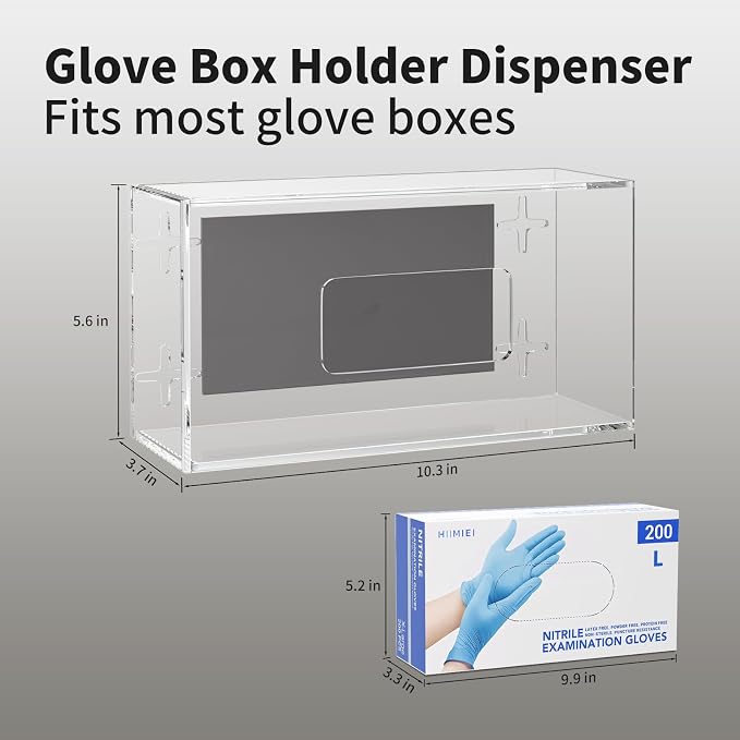 HIIMIEI Glove Holder for Wall Mount: Magnetic Gloves Box Holder, Acrylic - Image 6