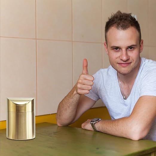 Stainless Steel Trash Can with Swing Lid, Mini Countertop Trash Bin Bathroom - Image 5