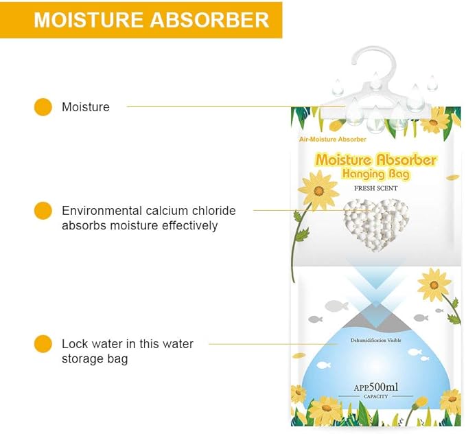 CANAGER Hanging Moisture Absorber, Fresh Scent Moistureproof Desiccant Hanging - Image 5