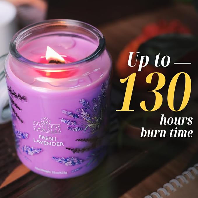 Fresh Lavender Candle 22oz Glass Jar - Image 2