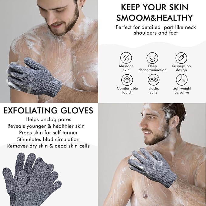 Yiclick 12Pcs Heavy Exfoliating Gloves, Body Scrub Glove - Image 4