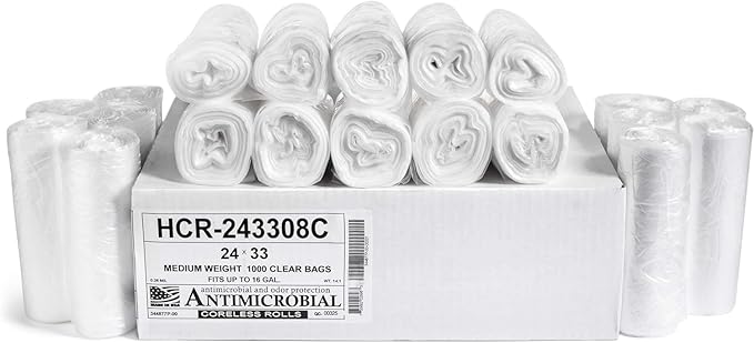 Aluf Plastics High Density Trash Bags, 16 Gallon, 8 Micron, by AlufPlastics