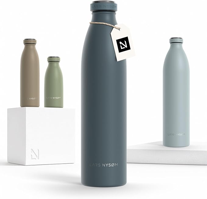 LARS NYSØM Stainless Steel Insulated Water Bottle 12oz 17oz 25oz 34oz 51oz | by LN