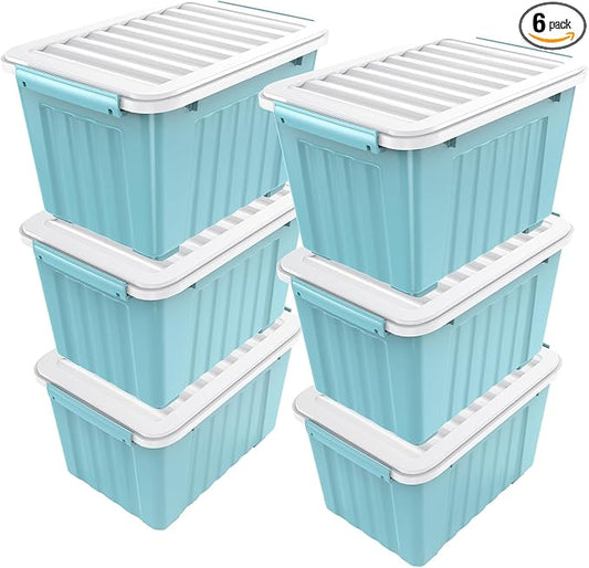 Nazhura 72 Quart Plastic Storage Bin, Stackable and Nestable Storage Boxes by NazhuraGoodCompanionAtHome
