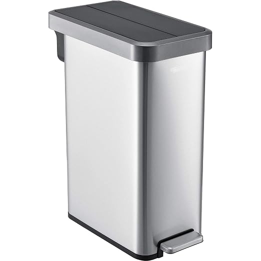 Global Industrial 12 Gallon Stainless Steel Slim Trash Can, Rectangular by GlobalIndustrial