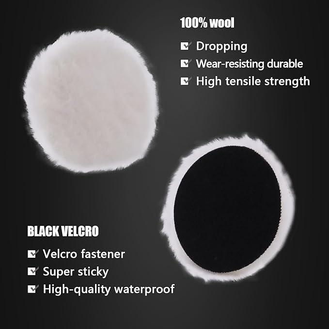 Wool Polishing Buffing Pad, SPTA 6 Pcs 6 Inch 150mm Polishing Buffing Wheel - Image 2
