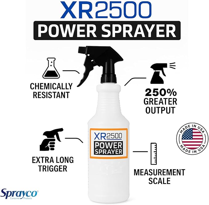 Sprayco 32oz Chemical Resistant Spray Bottle – Adjustable Nozzle, Built-in - Image 2