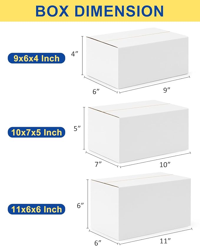 Assorted-Sizes-Shipping-Boxes-45-Pack: 9x6x4 & 10x7x5 & 11x6x6 - Image 2