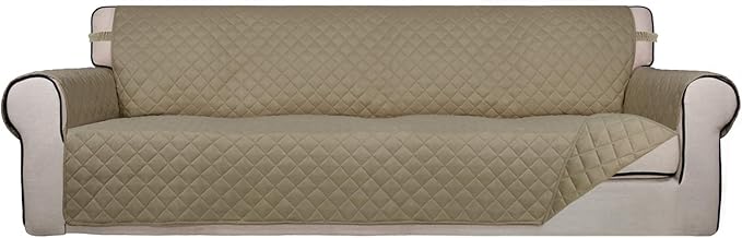 PureFit Reversible Quilted Sofa Cover, Water Resistant Slipcover Furniture by PureFit