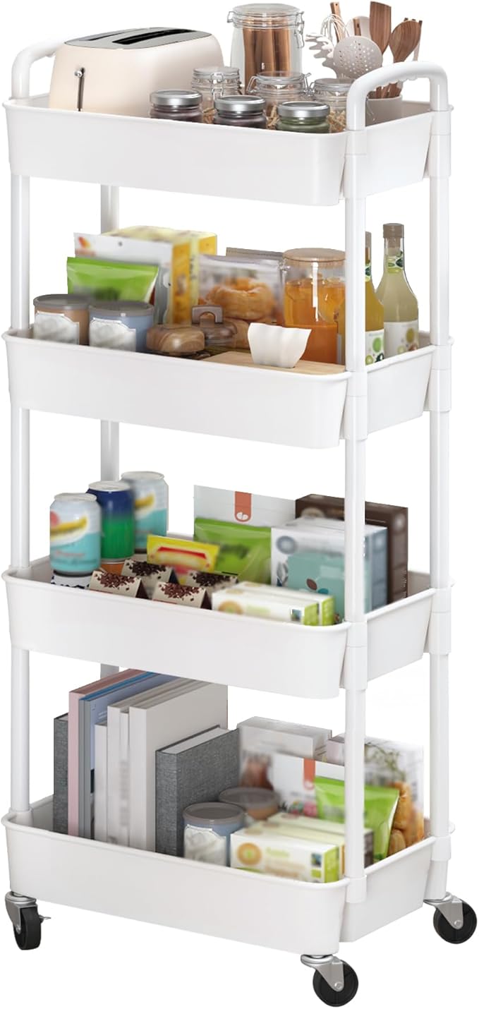 Sywhitta 4-Tier Plastic Rolling Utility Cart by haseverythingyouneed