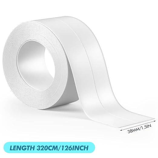 Maitys White Caulk Tape Waterproof Self Adhesive 12 Roll White Caulking Sealant - Image 6
