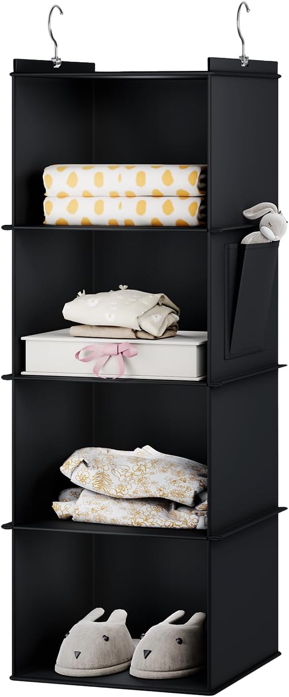 YOUDENOVA Hanging Closet Organizer, 4-Shelf Closet Hanging Storage Shelves by YOUDENOVA