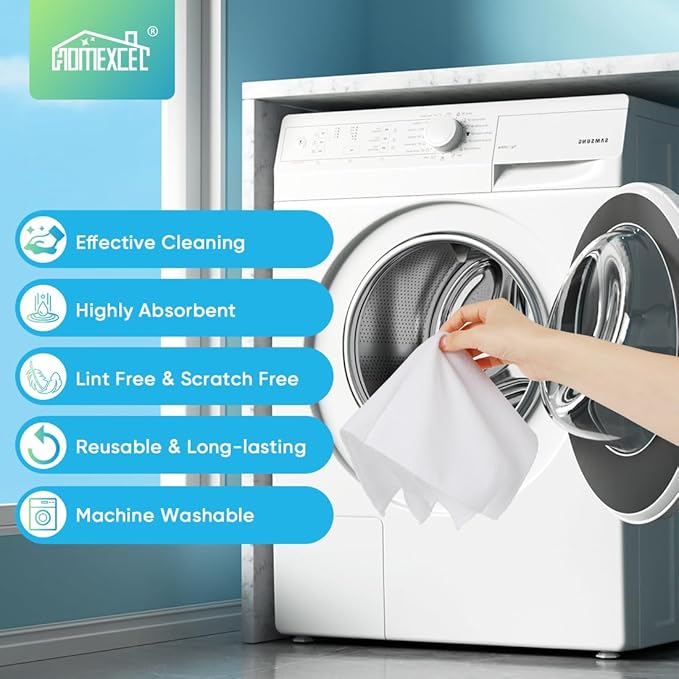 HOMEXCEL White Microfiber Cleaning Cloth, 12 Pack Premium Microfiber Towels - Image 6
