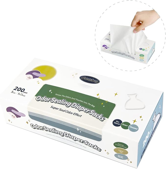 Odor Sealing Disposable Diaper Bags, Large Capacity, Unscented Diaper Trash Bags by deefre