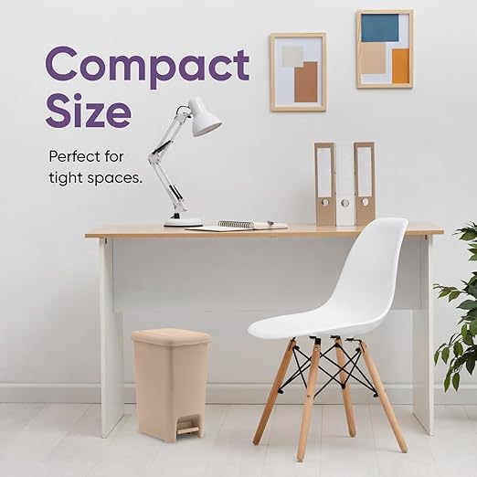 Superio Slim Step On Trash Can, Under Desk - Image 9