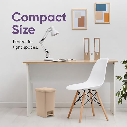 Superio 2.5 Gal Slim Step On Pedal Plastic Trash Can, Waste Bin - Image 3