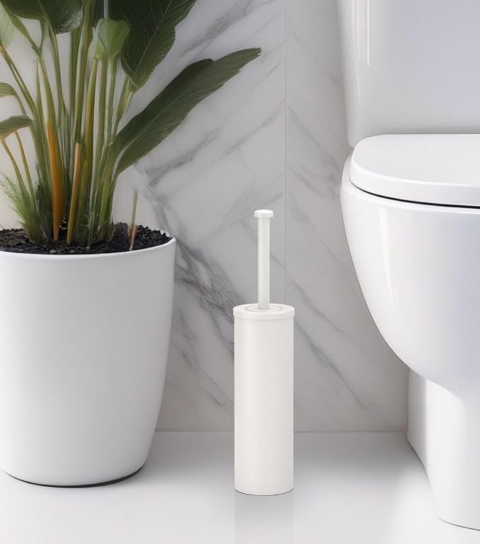 Gatco 1481W Latitude II Slender Toilet Brush Holder, Matte White - Image 4