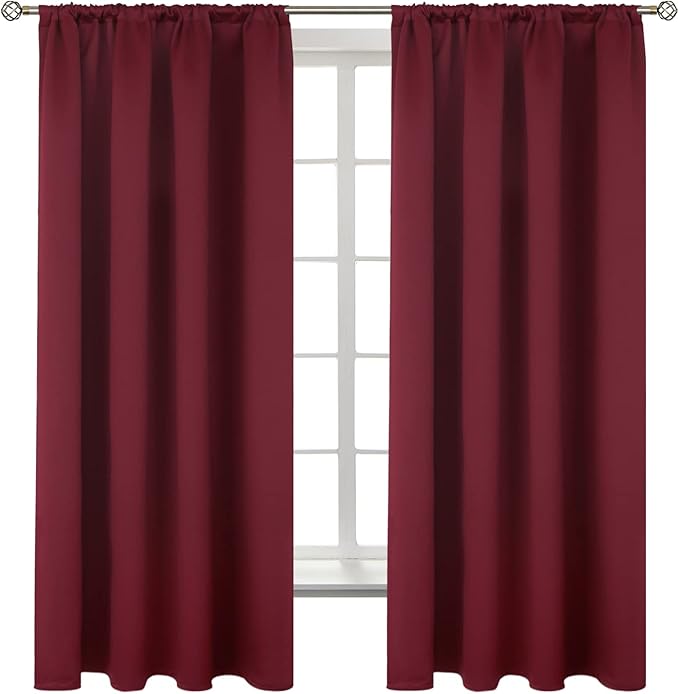 BGment Burgundy Blackout Curtains 63Inches Long by BGment