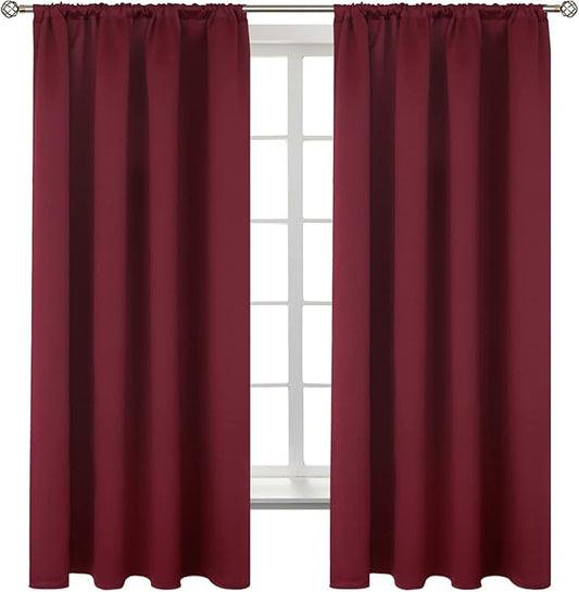 BGment Burgundy Blackout Curtains 63Inches Long by BGment