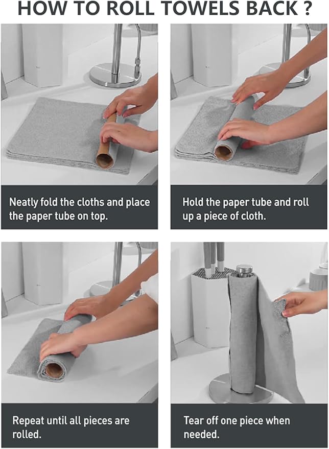 Fantasticlean Microfiber Cleaning Cloth Roll -40 Pack, Tear Away Microfiber - Image 8
