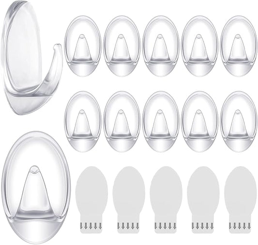 Blulu 12 Pcs Clear Adhesive Hooks by Blulu
