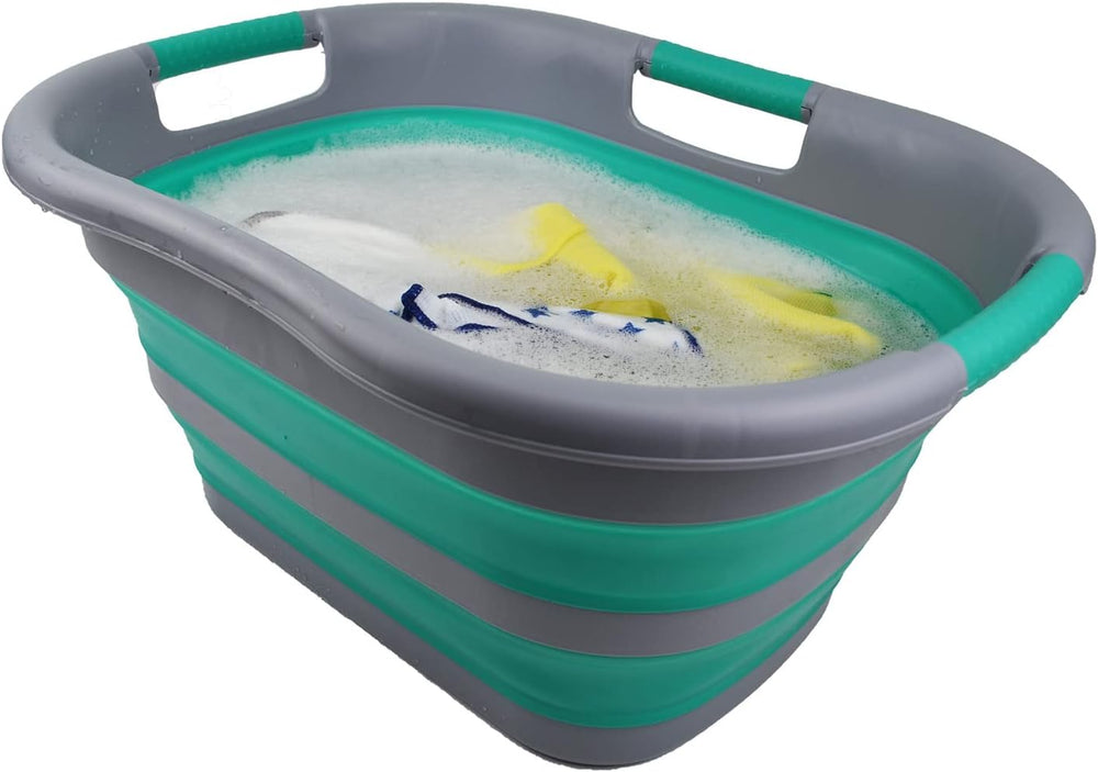 SAMMART 30L (7.9 gallon) Collapsible Plastic Laundry Basket - Foldable Pop Up...