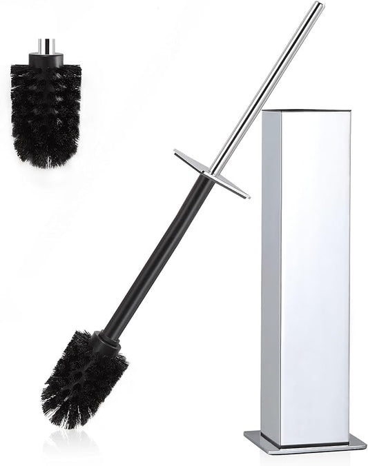 BVL Toilet Brush and Holder Set Chrome Stainless Steel 304 Square Freestanding by BVLBath