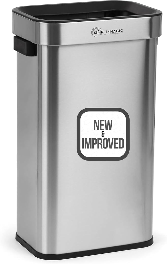 Simpli-Magic 18.5 Gallon Open Top Trash Can – Rectangular Commercial Trash Can by SIMPLI-MAGIC