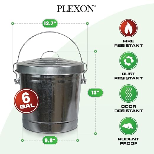 Plexon 6 Gallon Outdoor Trash Can - Image 2