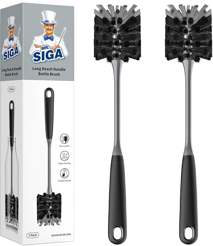 MR.SIGA Long Handle Bottle Brush, Flexible Scrub Brush by MRSIGA