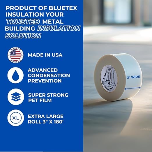 BlueTex Insulationㅤ3 Wide x 180' Long White Vapor Barrier Seam Tape - Image 4